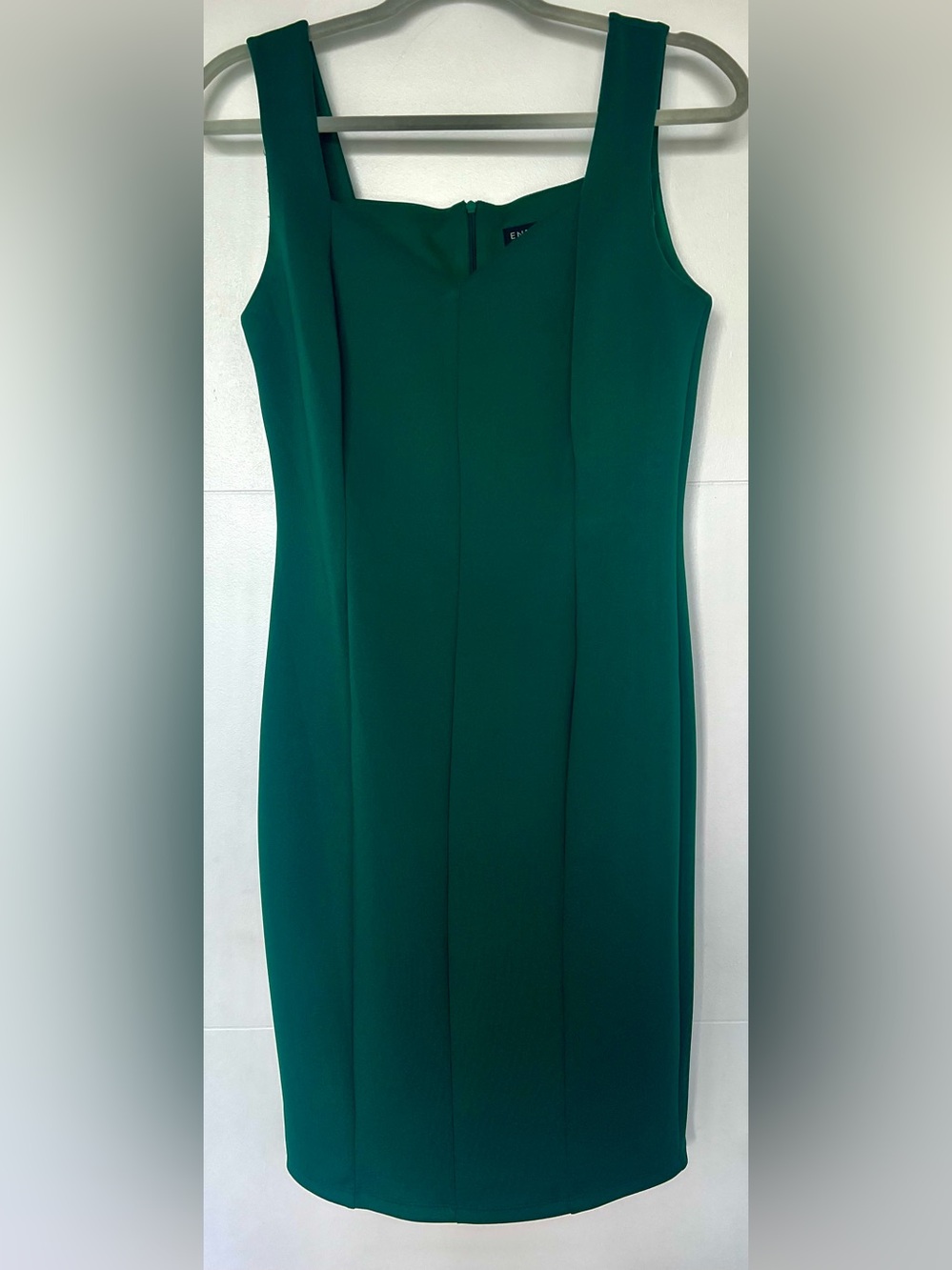 EnFocus Studio Women’s 8 Hunter Green Sleeveless Sheath Midi Dress
